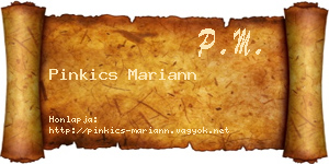 Pinkics Mariann névjegykártya